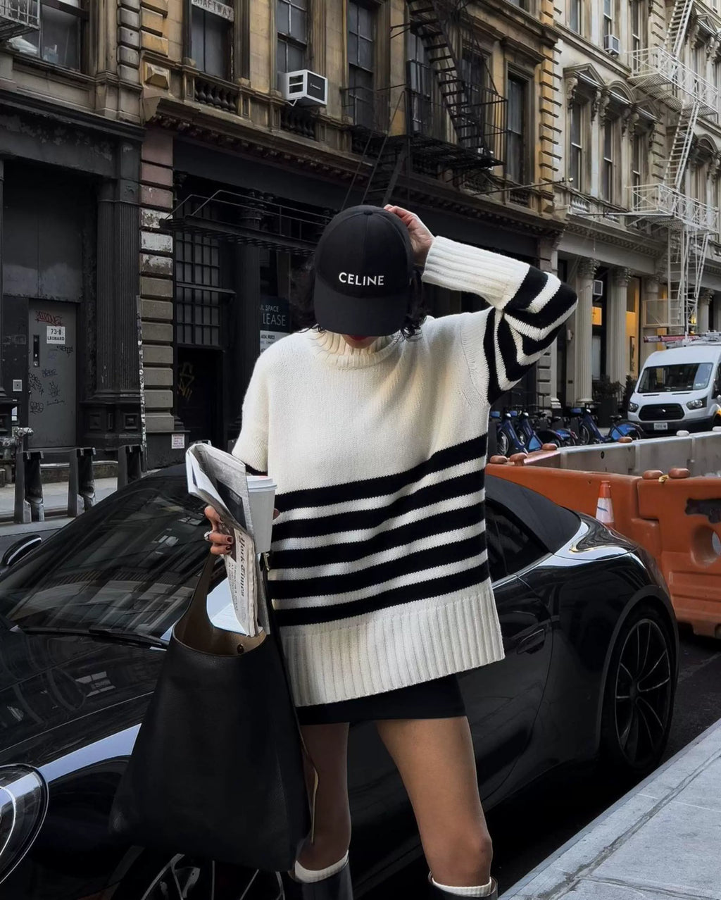 LaPose - Braeleigh Striped Oversized Knit Sweater