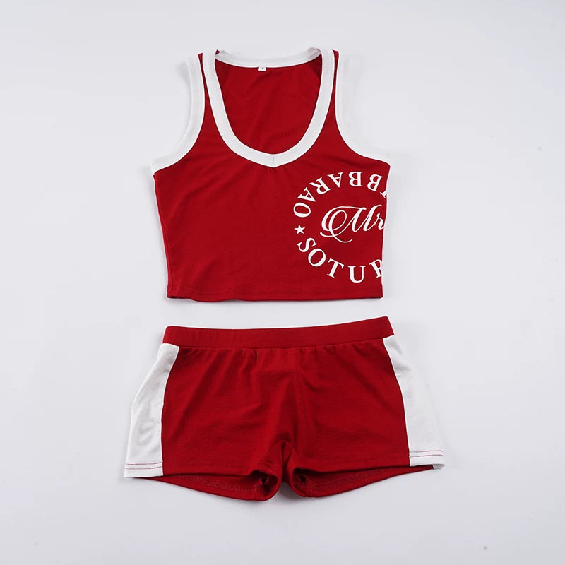 LaPose - Brandi Sporty V-Neck Shorts Set