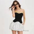 Brayleigh Polka Dot Tube Mini Dress [HA64HWLE]