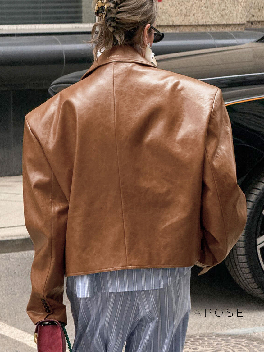 Brecklynn Faux Leather Blazer [70X17O7P]