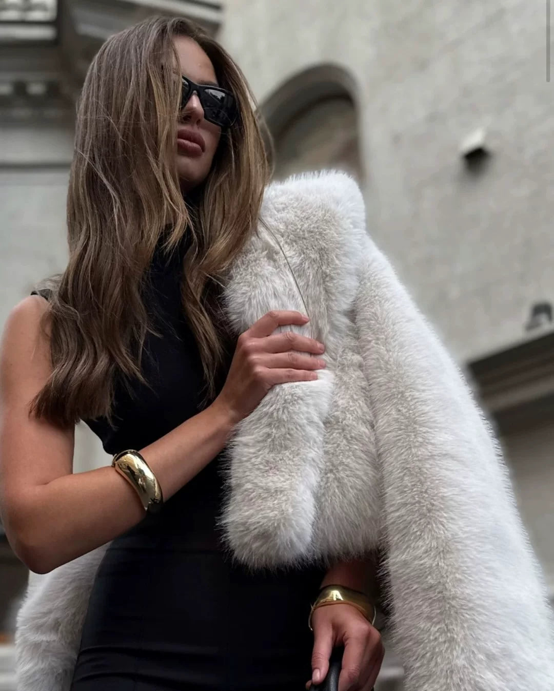 LaPose - Brenda Cropped Faux Fur Jacket