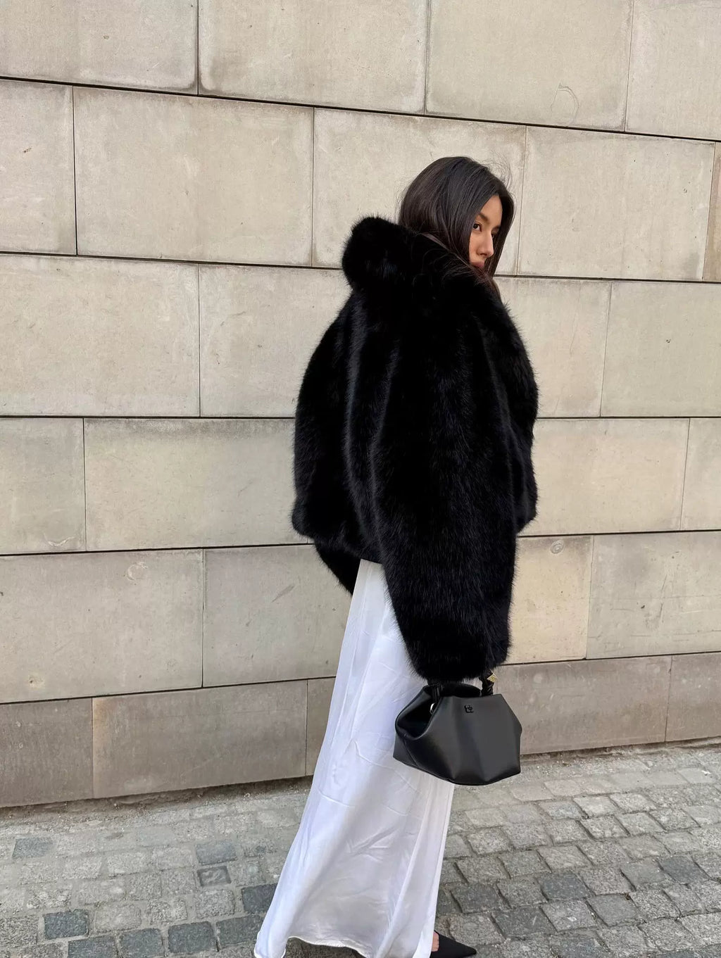 LaPose - Brenda Cropped Faux Fur Jacket