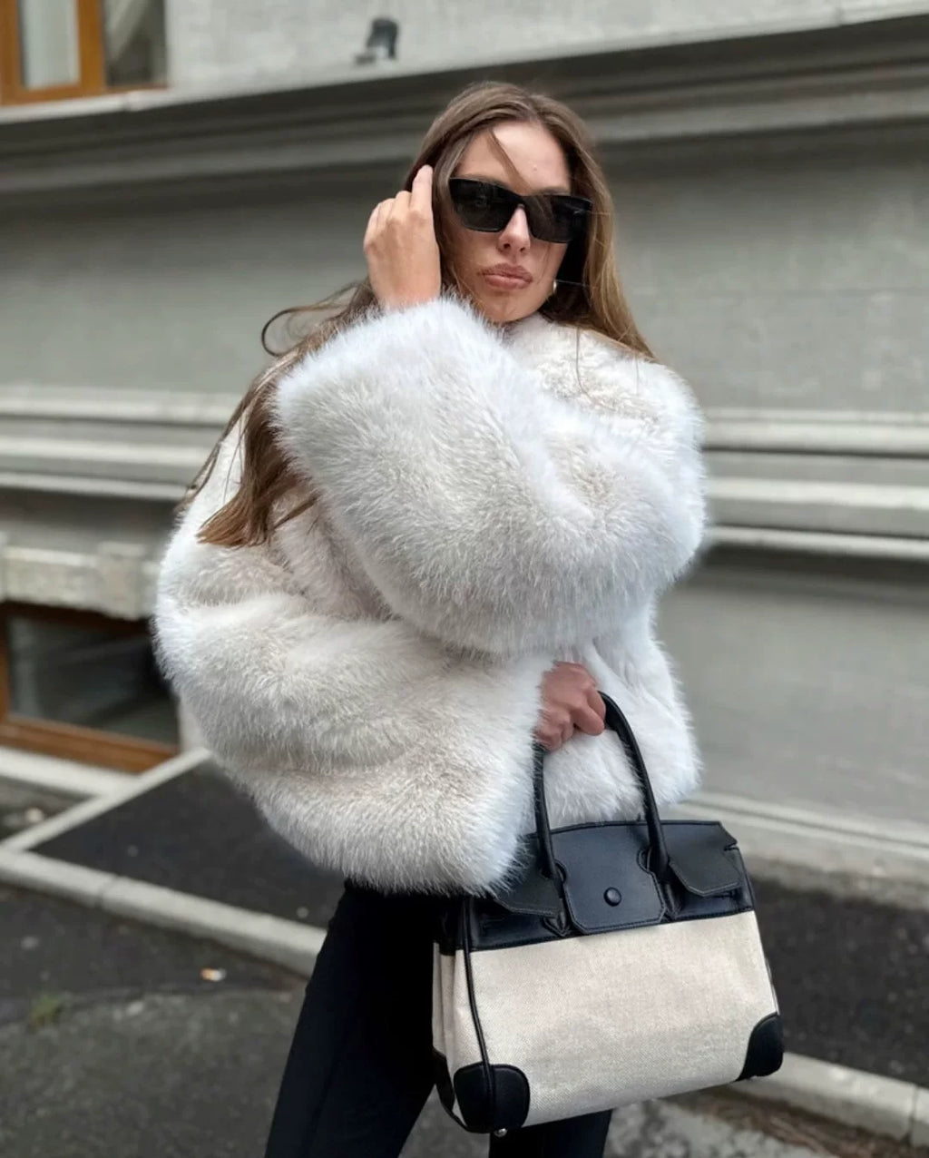 LaPose - Brenda Cropped Faux Fur Jacket
