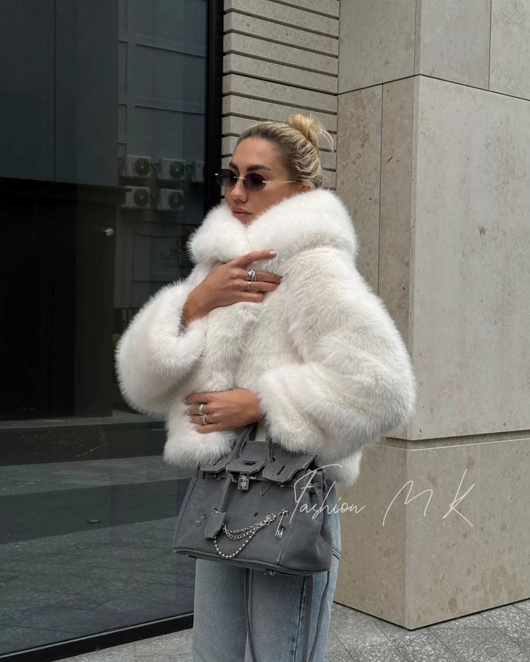 LaPose - Brenda Cropped Faux Fur Jacket