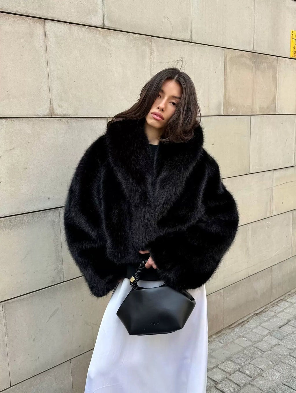LaPose - Brenda Cropped Faux Fur Jacket