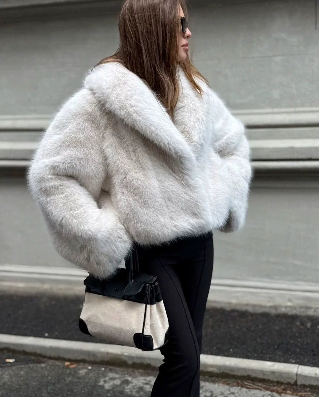 LaPose - Brenda Cropped Faux Fur Jacket