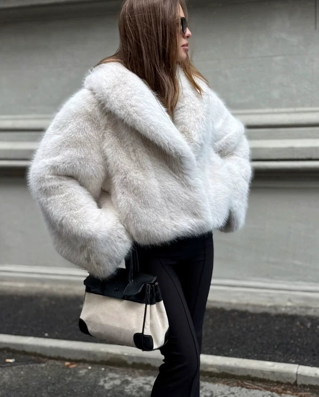 LaPose - Brenda Cropped Faux Fur Jacket