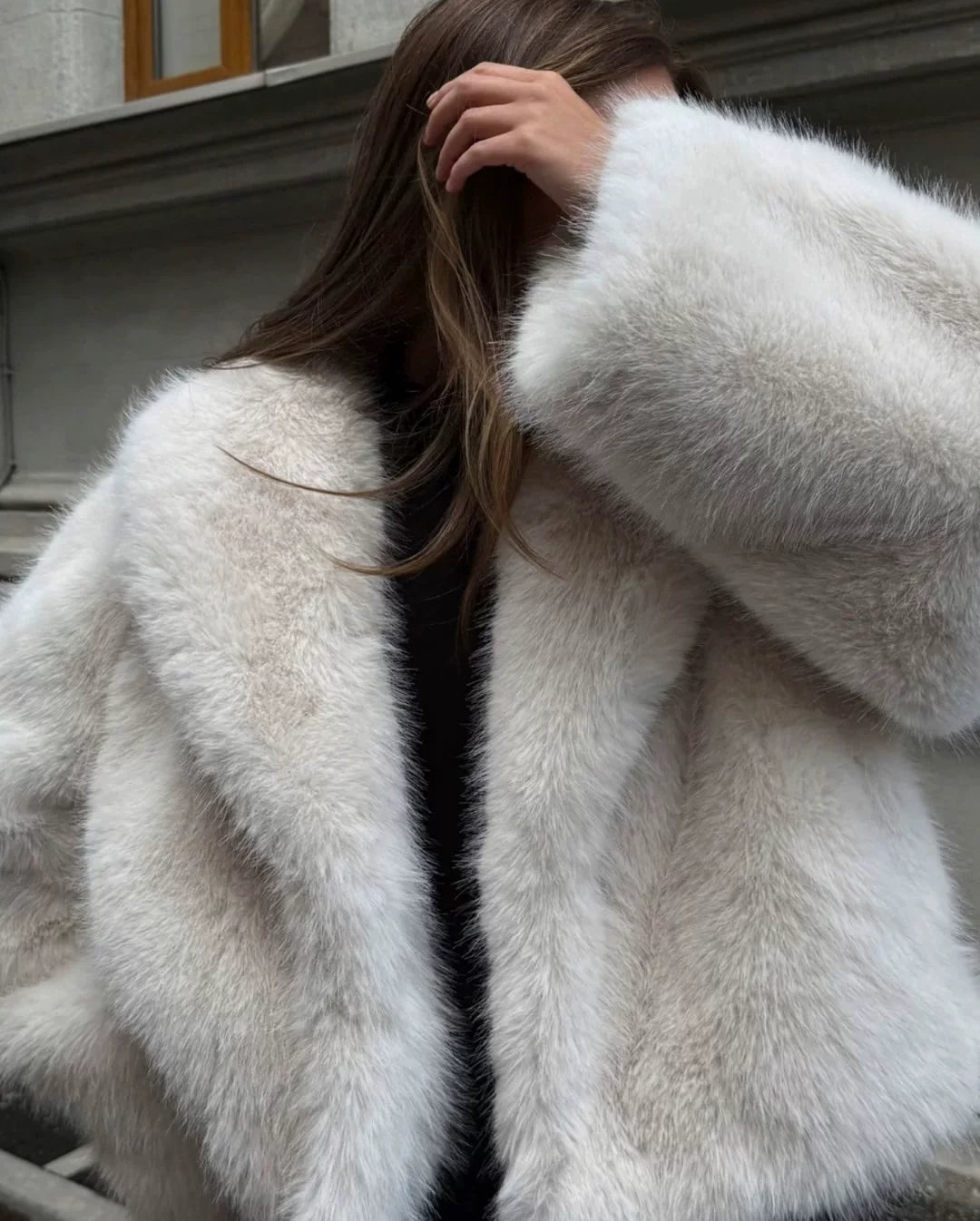 LaPose - Brenda Cropped Faux Fur Jacket