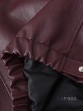 Brenna Lapel Faux Leather Jacket [SVDIRZBM]