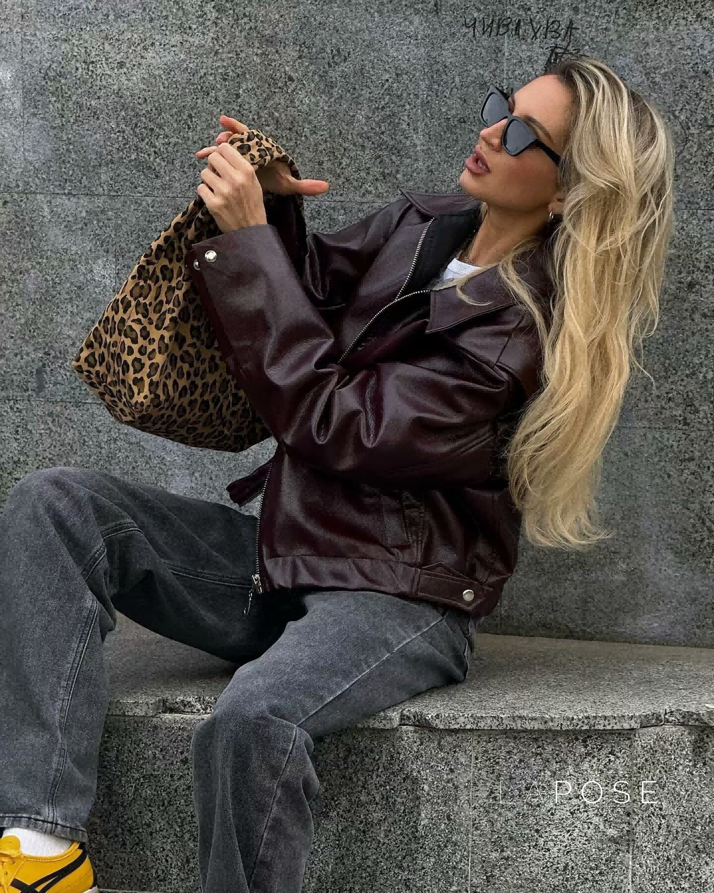Brenna Lapel Faux Leather Jacket [GOHGJCNJ]