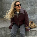 Brenna Lapel Faux Leather Jacket [JCGY8A2U]