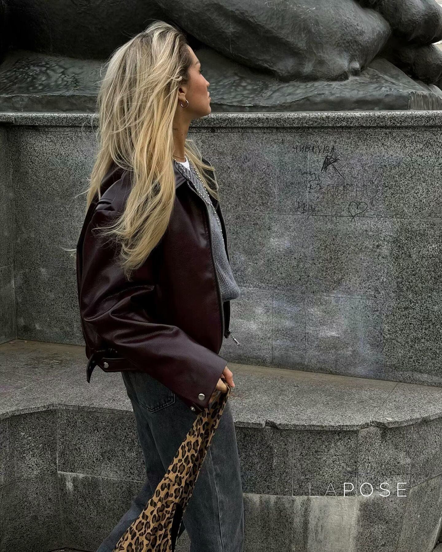 Brenna Lapel Faux Leather Jacket [AG09XPTN]