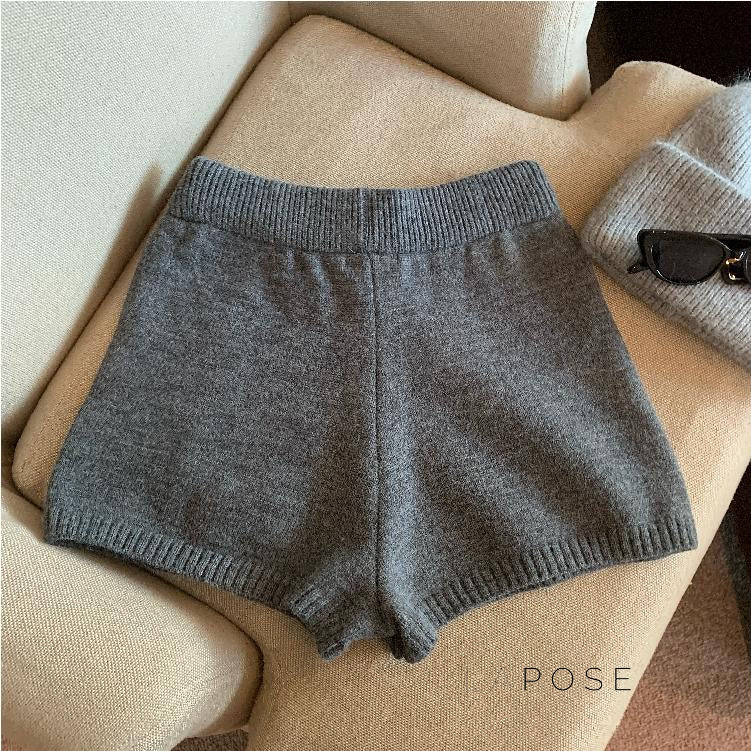 Bria Knit Wide-Leg Shorts [LYK5B0LW]