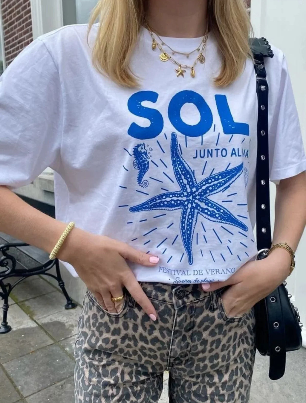 Brianna Starfish Graphic Oversized Tee