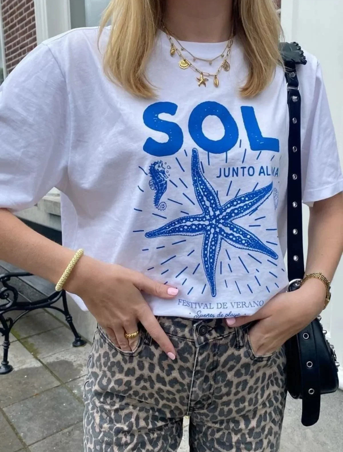 Brianna Starfish Graphic Oversized Tee