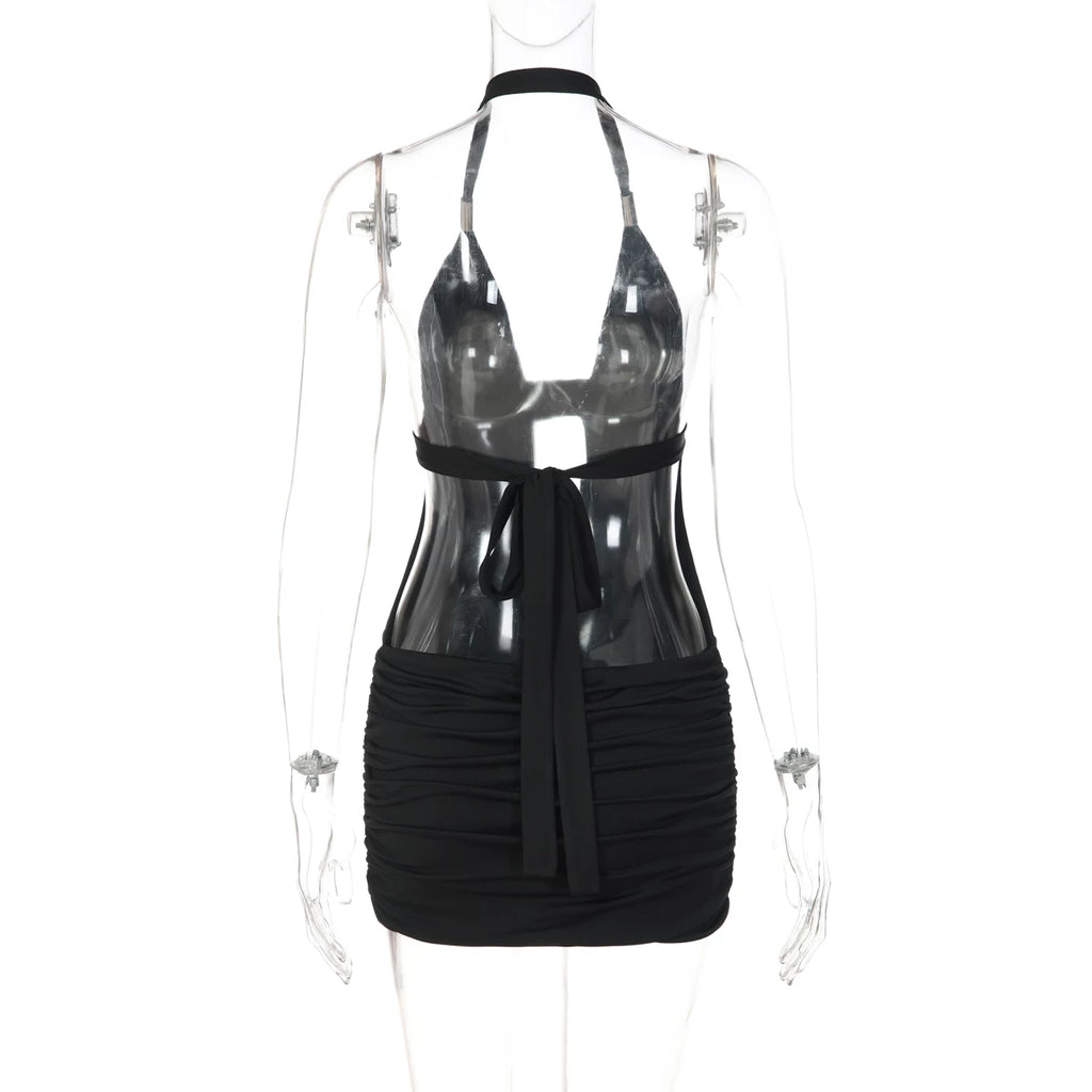 LaPose - Bridgett Studded Halter Mini Dress