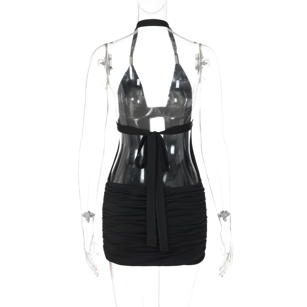 LaPose - Bridgett Studded Halter Mini Dress