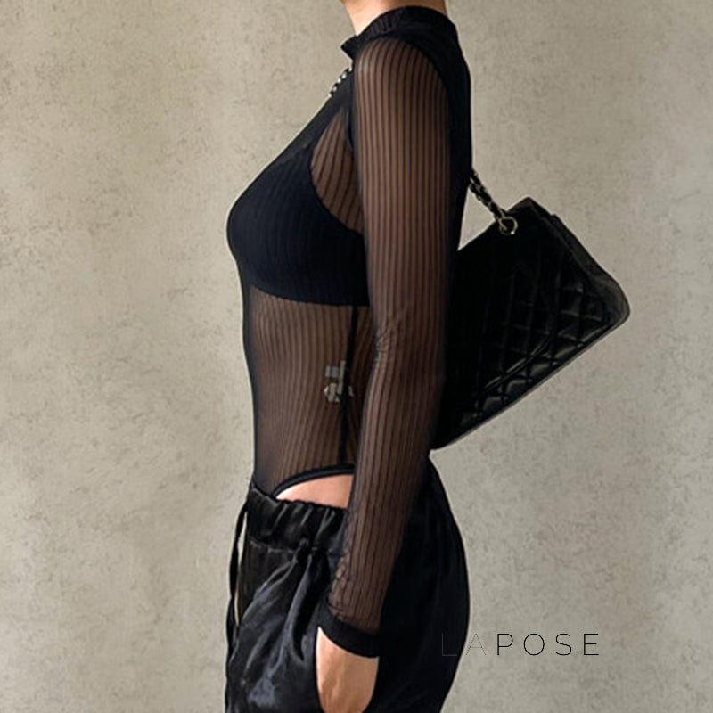 Brienne Backless Mesh Romper [6Z6WQF3Z]
