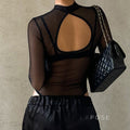Brienne Backless Mesh Romper [II2K8Z1O]