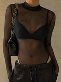 Brienne Backless Mesh Romper [2B82UUTY]
