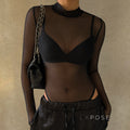 Brienne Backless Mesh Romper [QGTF8M59]
