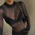 Brienne Backless Mesh Romper [9AE1I2OS]