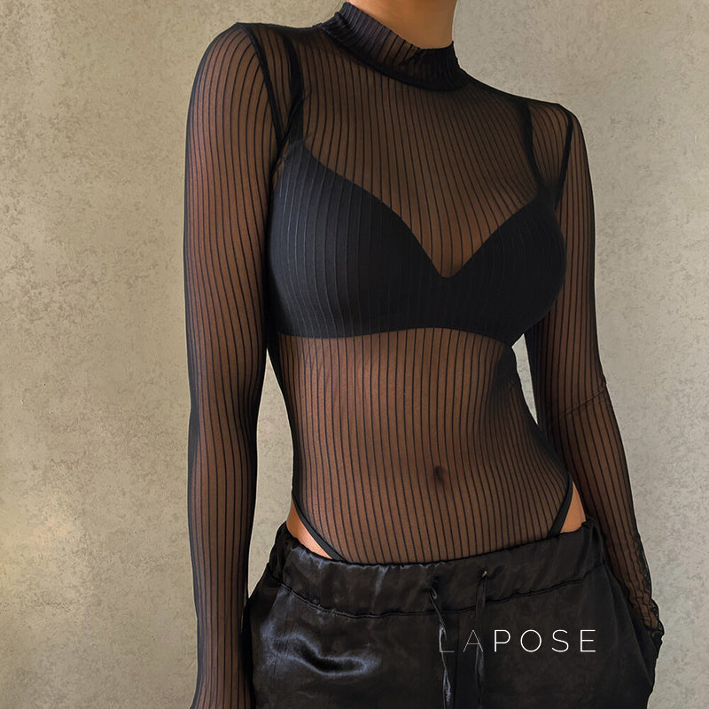 Brienne Backless Mesh Romper [ITYOZ64C]