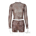 Britain Leopard Mesh Short Set [B6UD392G]