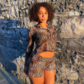Britain Leopard Mesh Short Set [0LA75L6G]