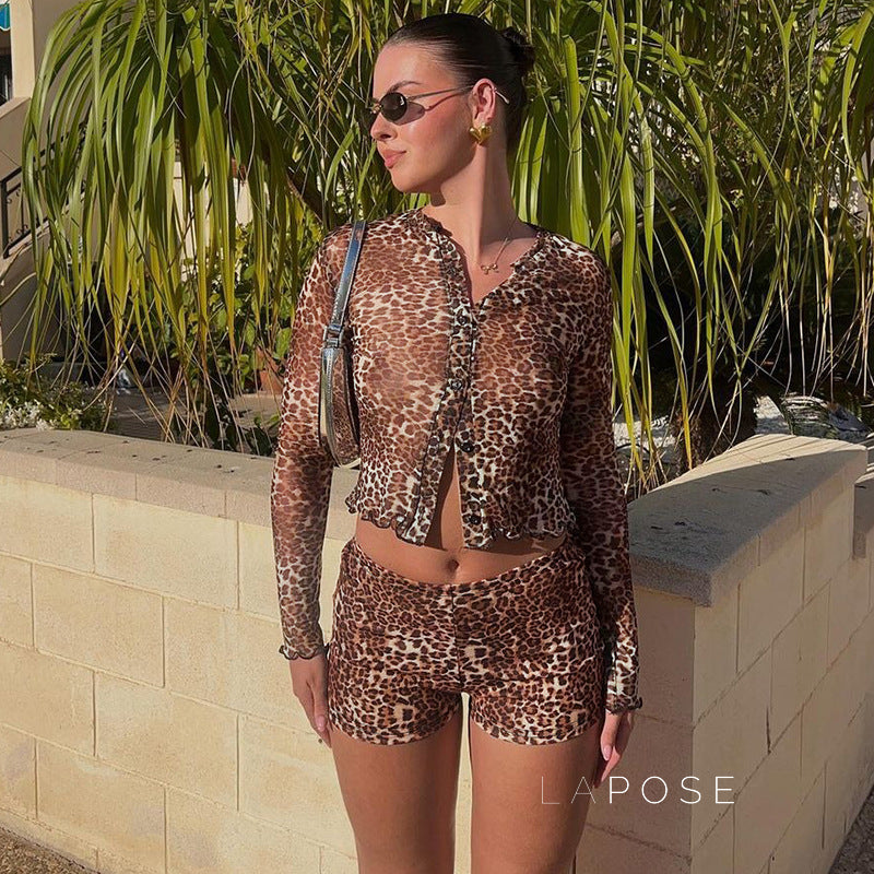 Britain Leopard Mesh Short Set [CNDHIZ6U]