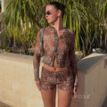 Britain Leopard Mesh Short Set [CNDHIZ6U]