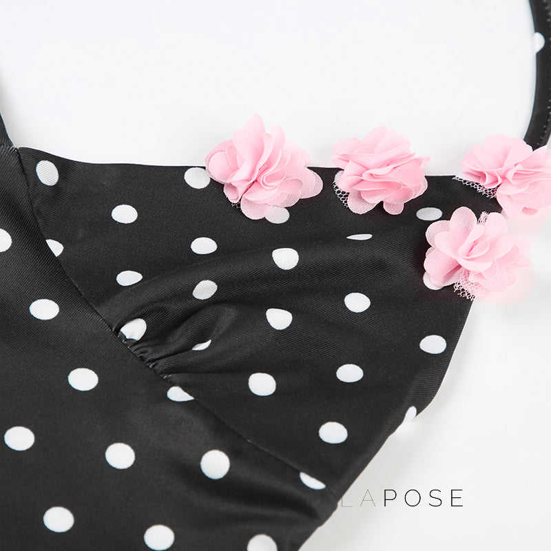 Brithany Floral Polka Halter Top [N7MYIPGH]