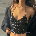 Brithany Floral Polka Halter Top [VSB4CPE6]