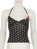 Brithany Floral Polka Halter Top [RQZHYDLB]
