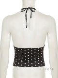 Brithany Floral Polka Halter Top [FV9PT4QZ]