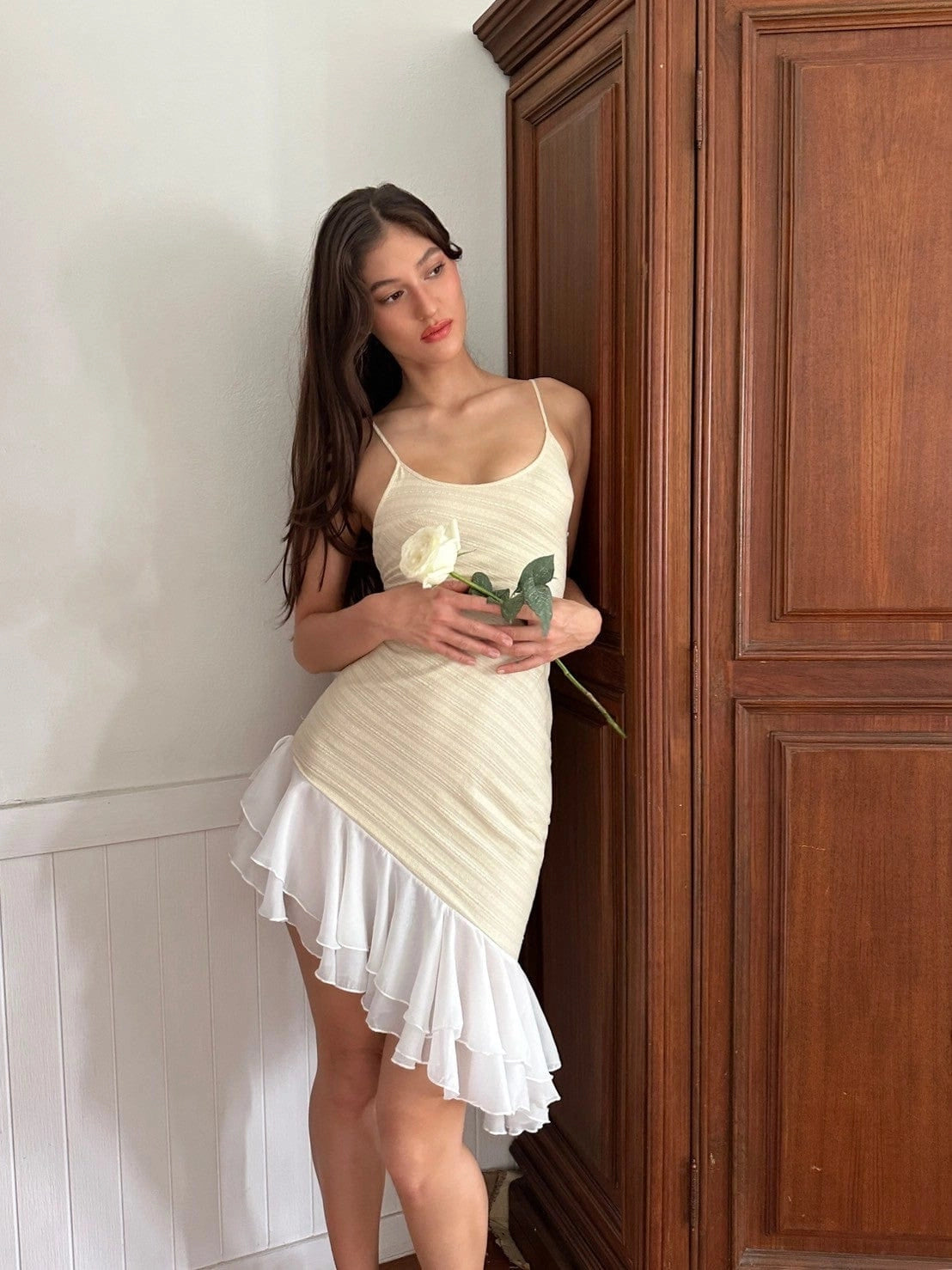 LaPose Britney Lucia Ruffle Mini Dress