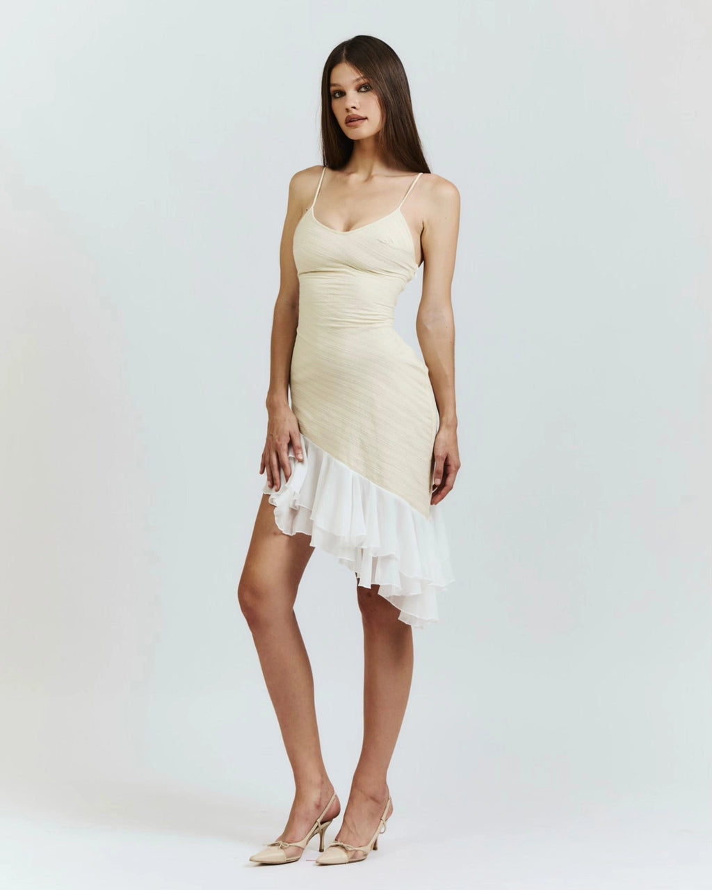 LaPose Britney Lucia Ruffle Mini Dress