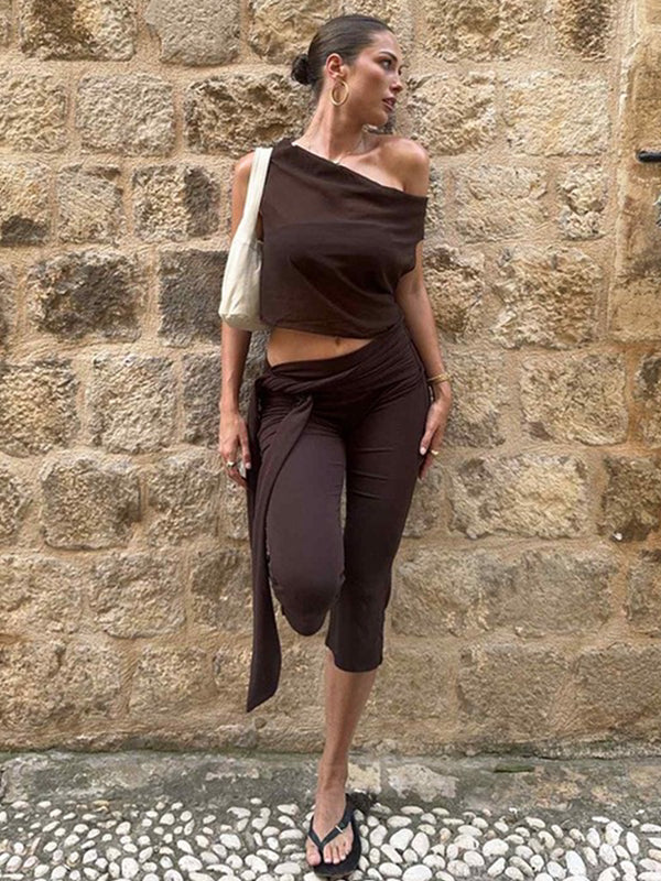 Brook Low Rise Tie Capri Pants