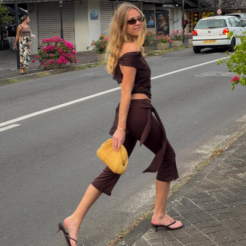 Brook Low Rise Tie Capri Pants