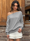 Brookelynn Off Shoulder Sweatshirt [GVU51UCG]