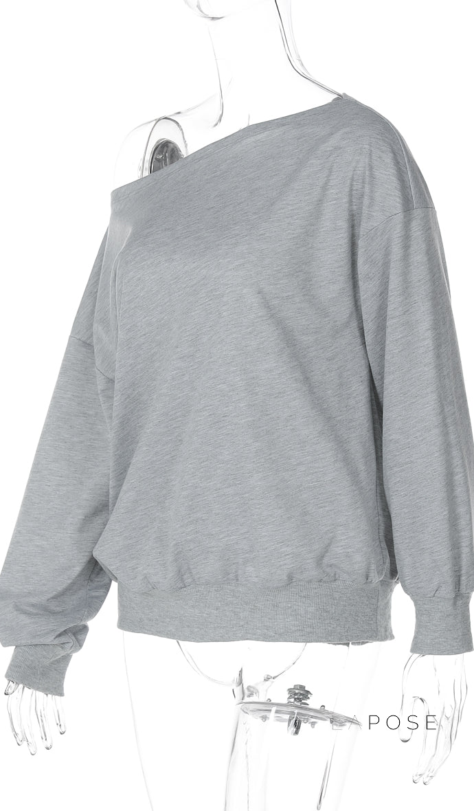 Brookelynn Off Shoulder Sweatshirt [PXGWKB1L]