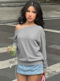 Brookelynn Off Shoulder Sweatshirt [WWOR7DDC]