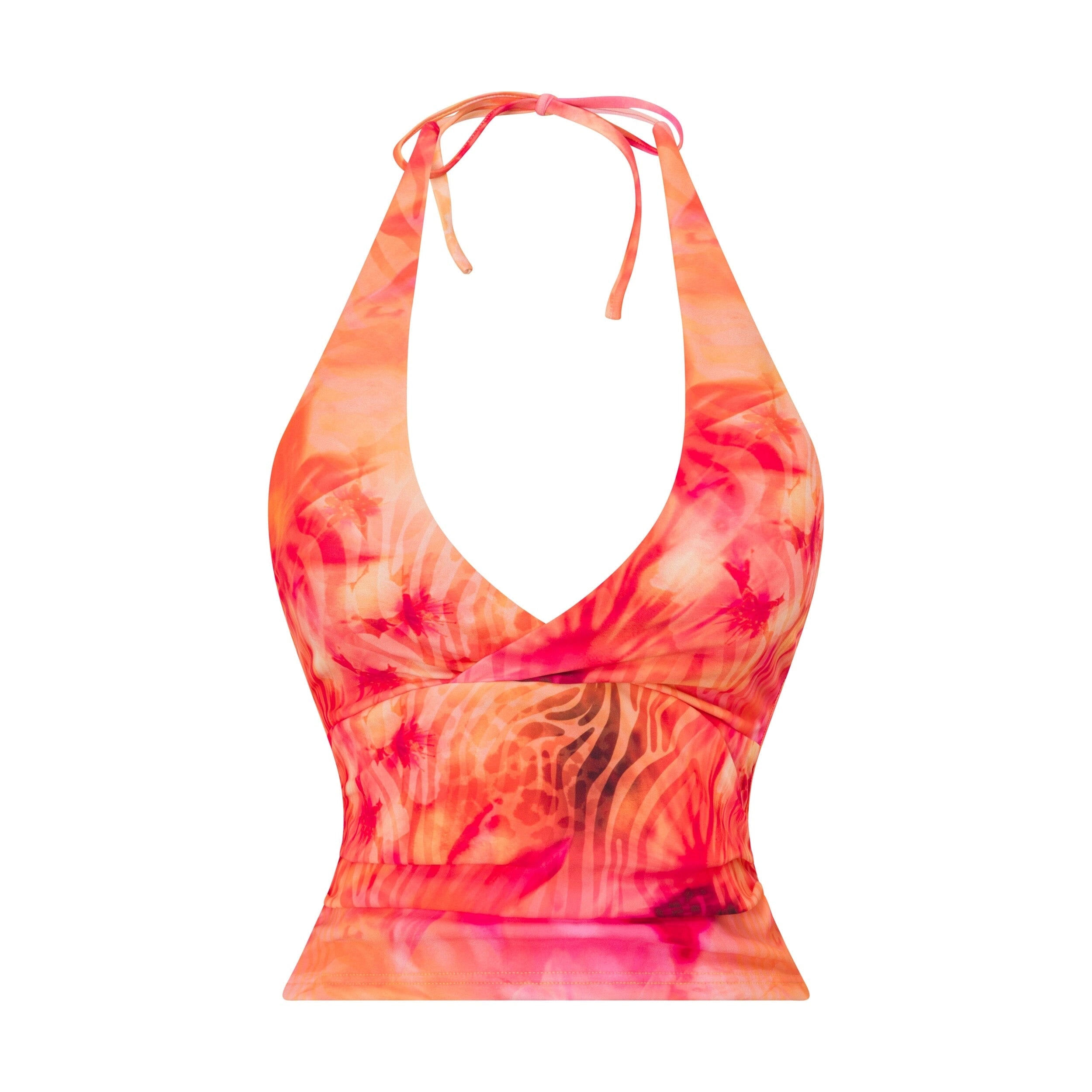 LaPose Brylee Printed Halter Crop Top