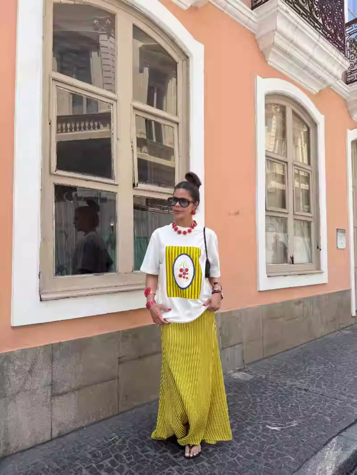 Brylei Tomato Graphic Oversized Tee