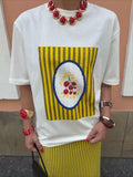Brylei Tomato Graphic Oversized Tee