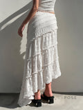 Bryn Ruffle Asymmetric Maxi Skirt [SD490WB7]