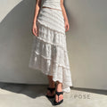 Bryn Ruffle Asymmetric Maxi Skirt [IRZ1P95C]