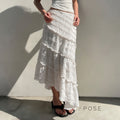 Bryn Ruffle Asymmetric Maxi Skirt [CI1TZRHY]