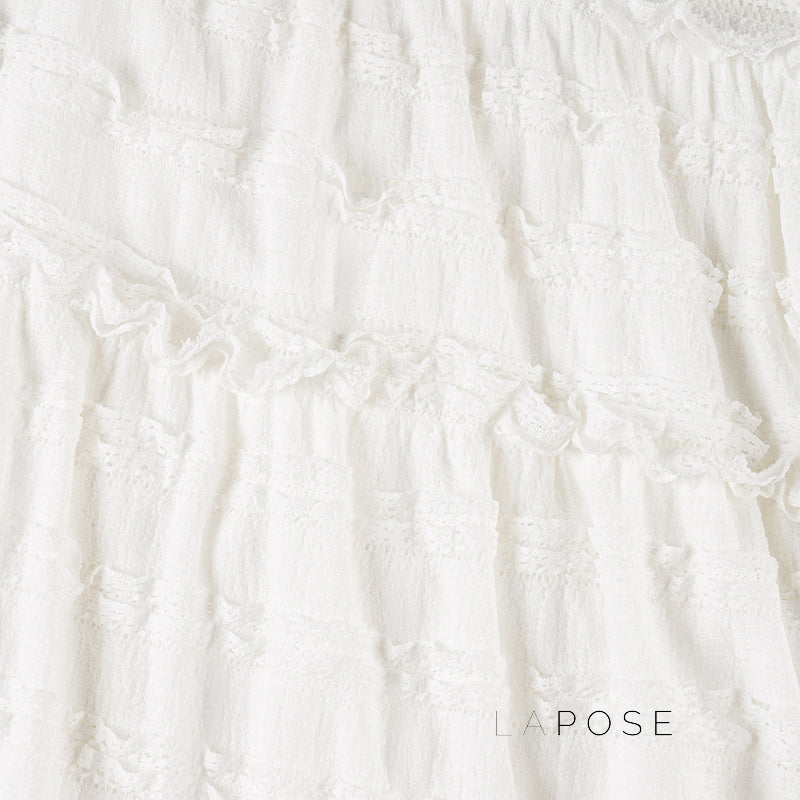 Bryn Ruffle Asymmetric Maxi Skirt [T2DOTZDL]