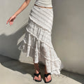Bryn Ruffle Asymmetric Maxi Skirt [MCC10F7S]